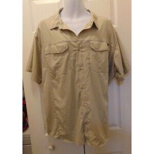 Columbia Sportswear Men's XXL Khaki Short Sleeve Omni-Shade Vented Fishing Shirt